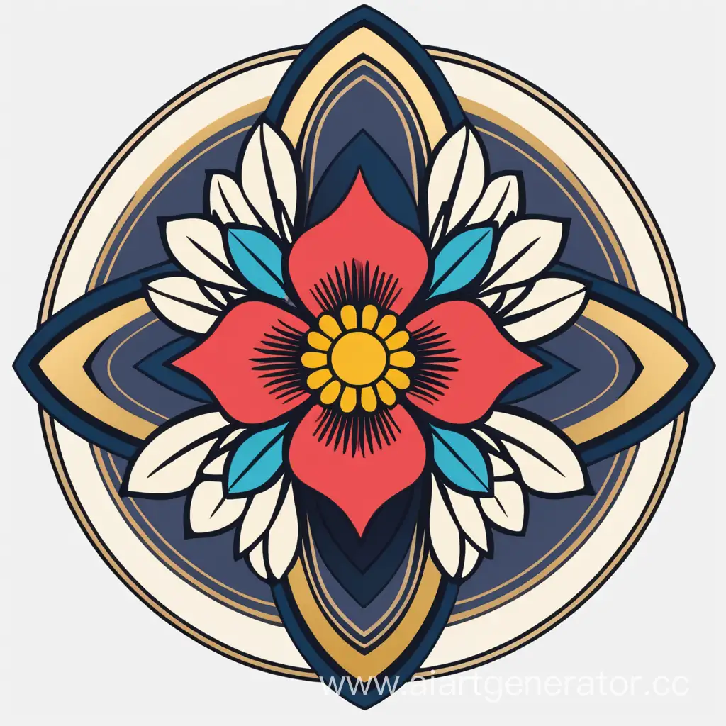 Exquisite-Flower-and-Geometric-Shapes-Badge-of-Distinction