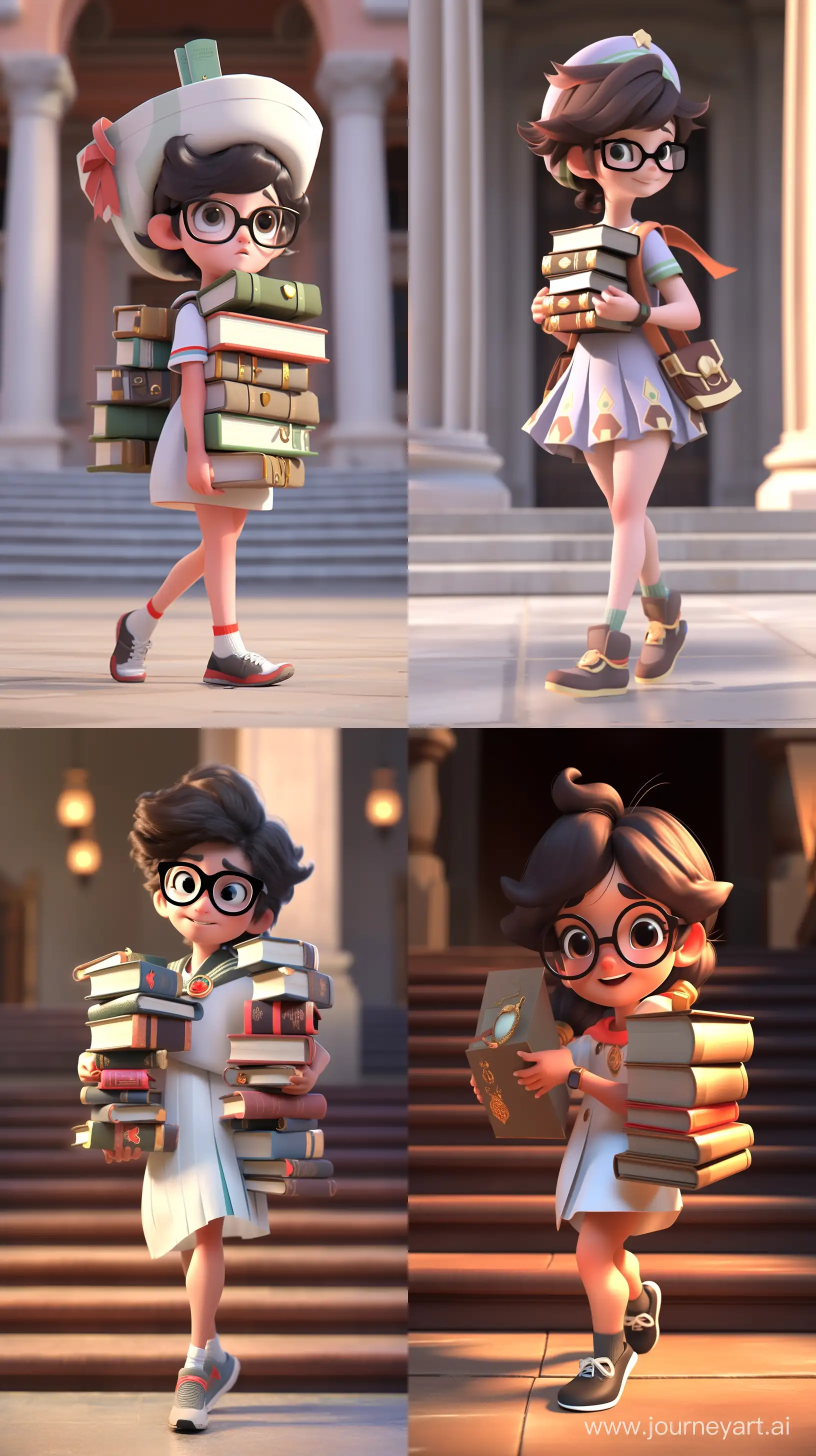 Athena-Scholarly-Student-with-Books-in-3D-Animation-Pixar-Style