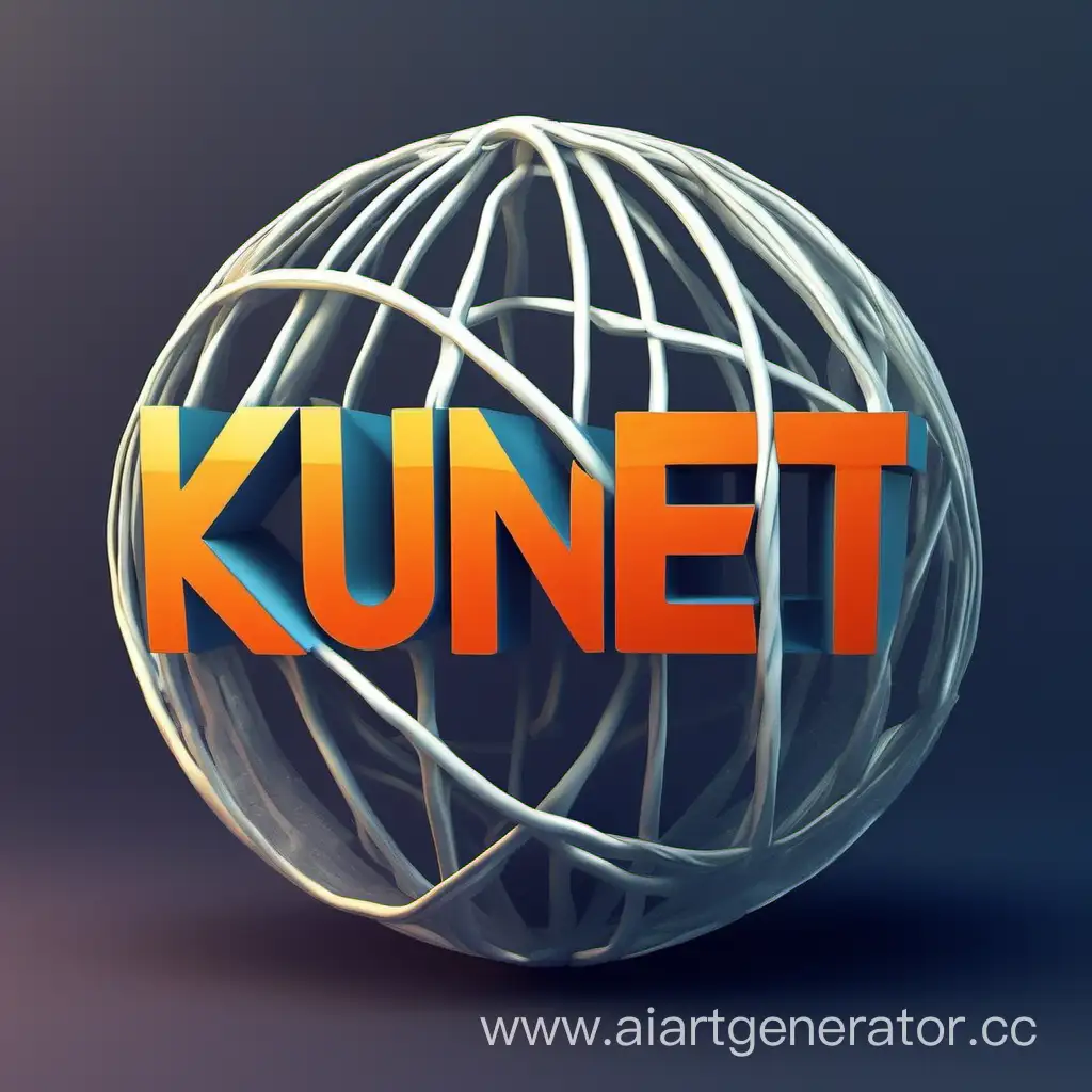 logo on a social network, the word "kuneт" twisted into the middle of a sphere