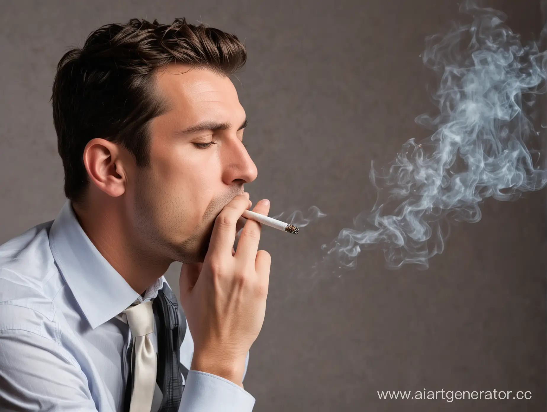 Man-Smoking-a-Cigarette-in-Urban-Setting