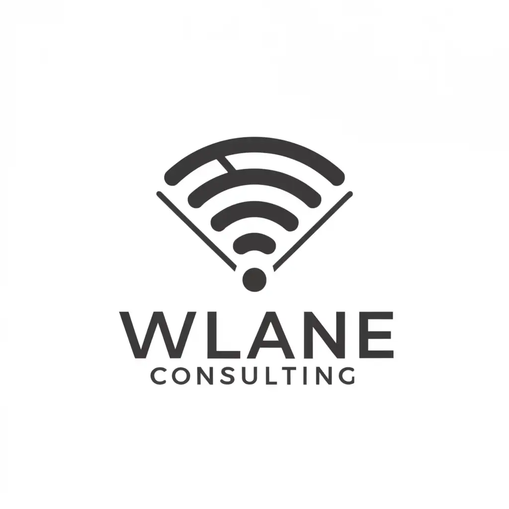 a logo design,with the text "wlane consulting", main symbol:antenna wifi,Moderate,be used in Technology industry,clear background