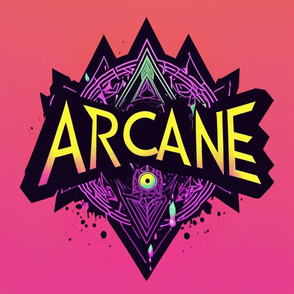 ArcaneThemed Logo for Underground Raves Mystical Symbols and Vibrant Energy