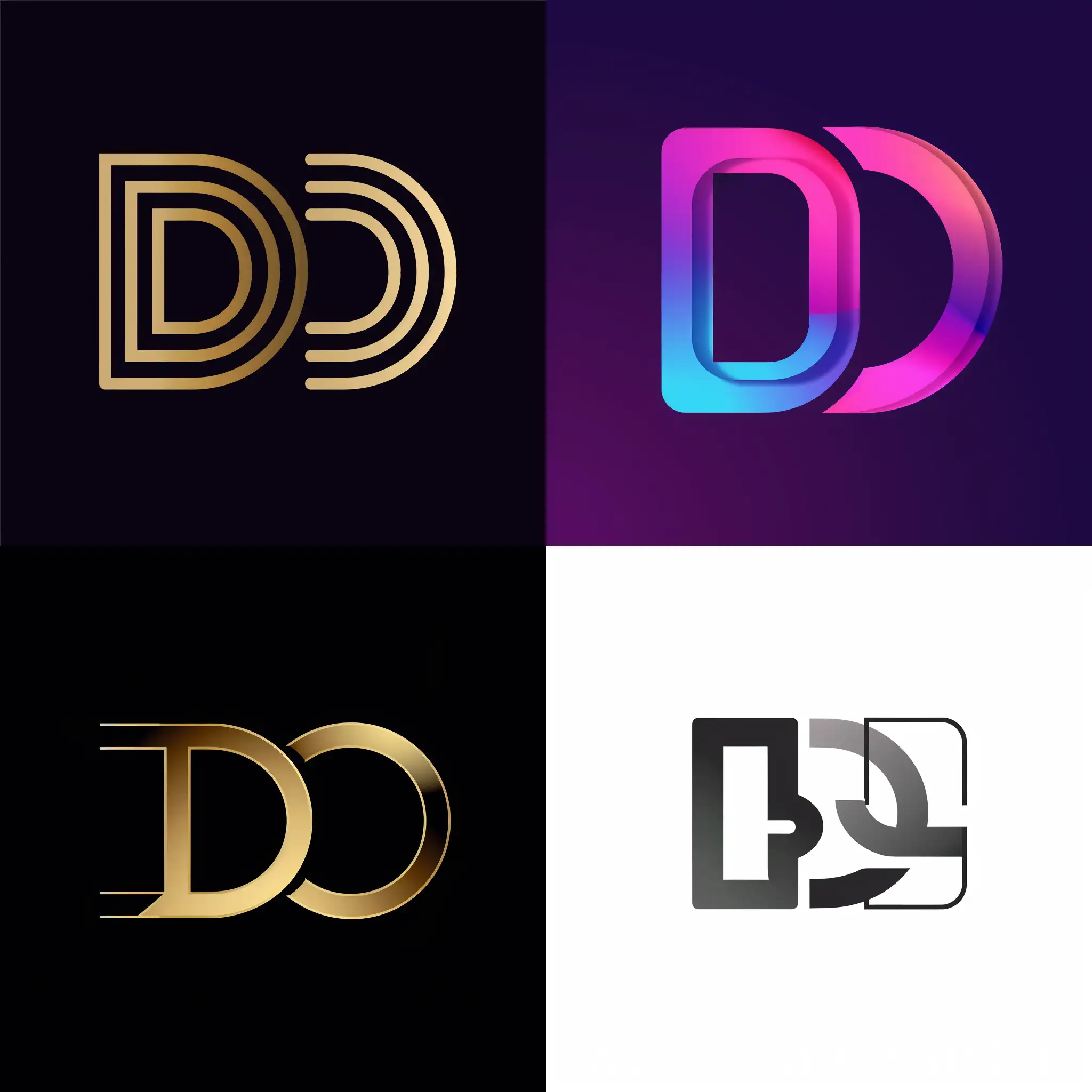 Letters D and C in a single shape logo