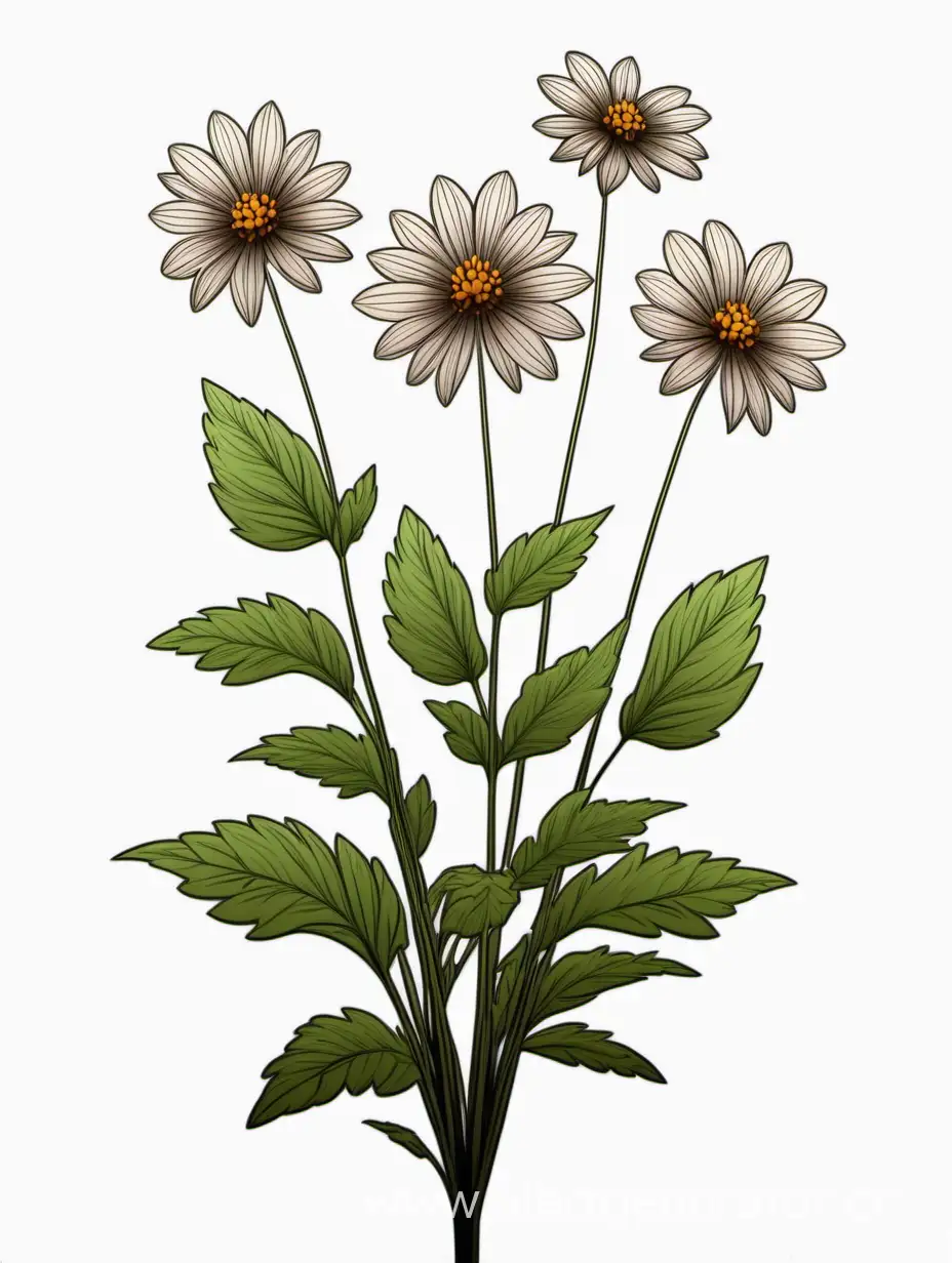 Dark-Brown-Wildflower-Line-Art-Unique-Botanical-Cluster-in-4K-High-Quality