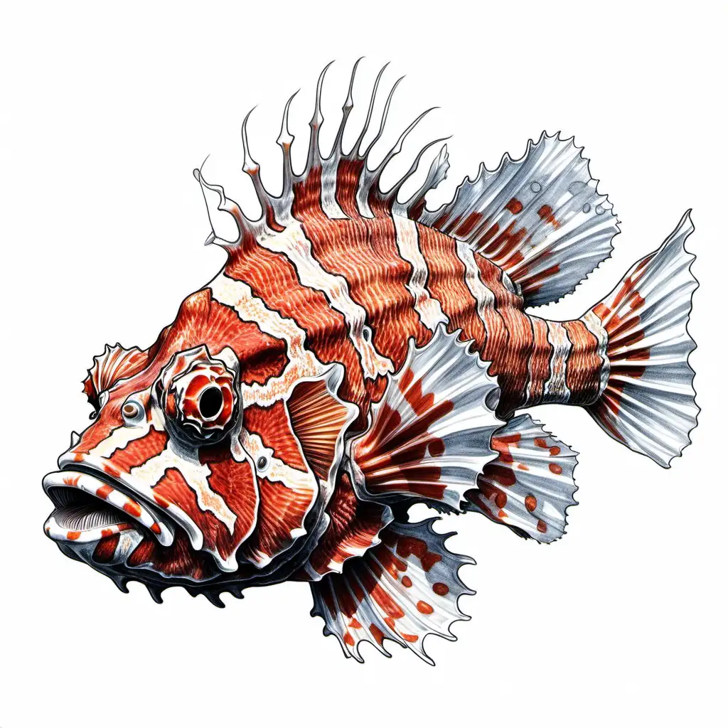 Detailed-Pencil-Drawing-of-Scorpionfish-in-Natural-Setting