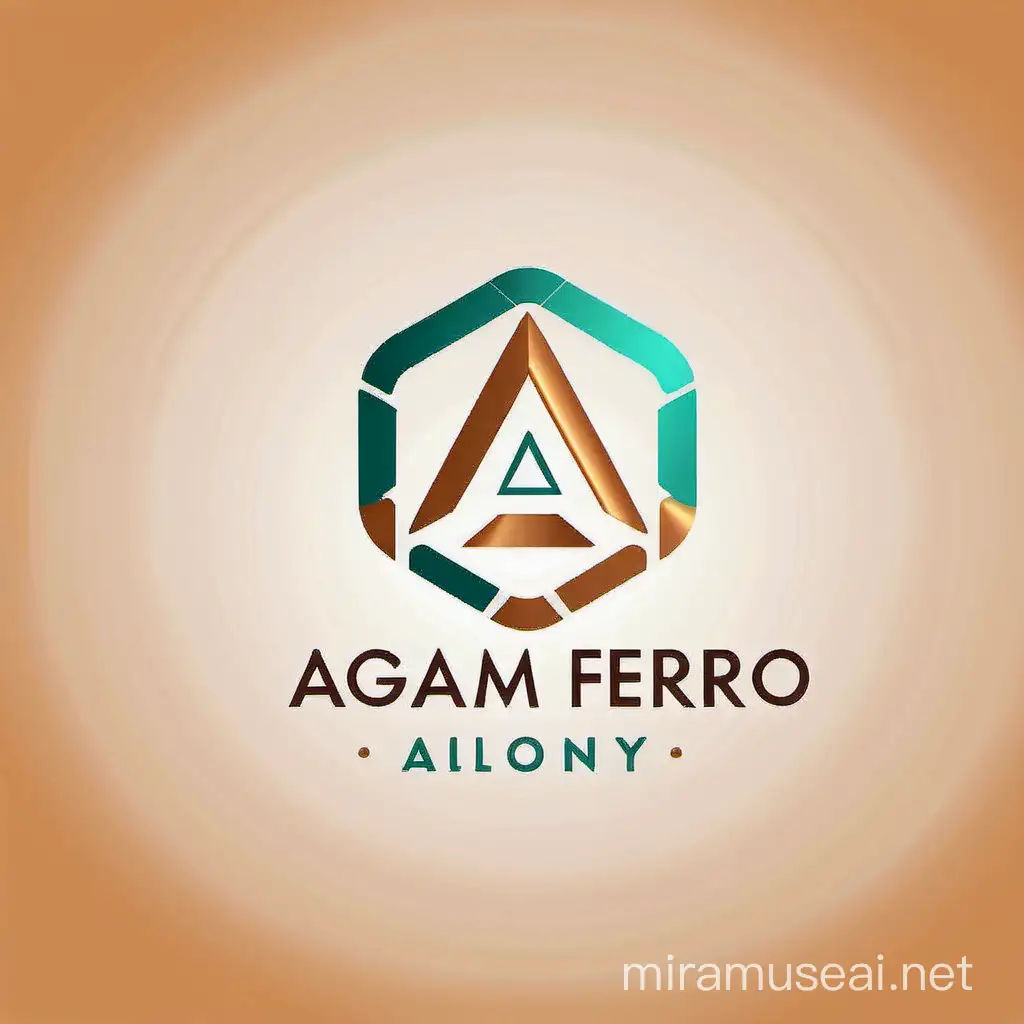 create simple company logo,Agam Ferro Alloys,"Quality, Integrity, Excellence",excellent font styles for name,different font for tagline,color combination suited best for the logo.