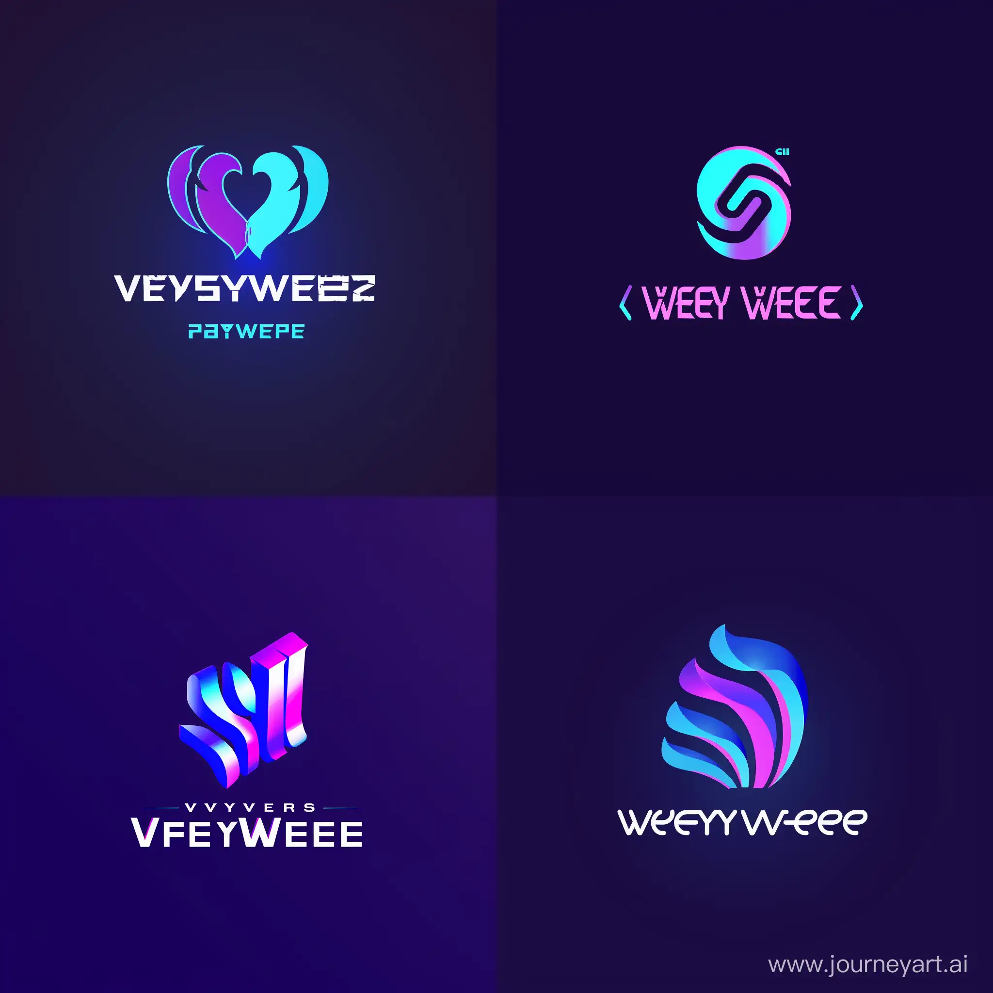 Generate a logo of games company called video verse with purple blue color palette