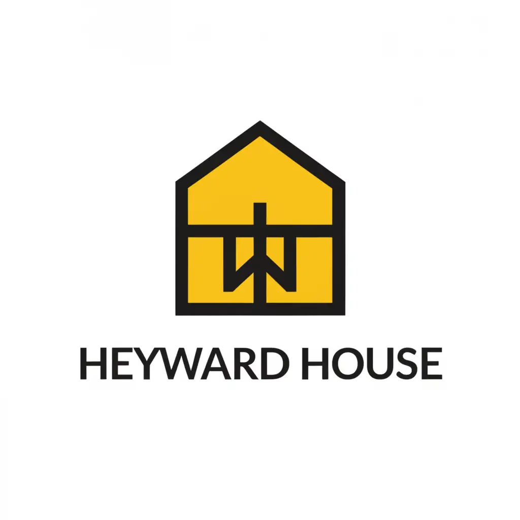 a logo design,with the text "Heyward House", main symbol:Black and yellow house,Moderate,be used in Nonprofit industry,clear background