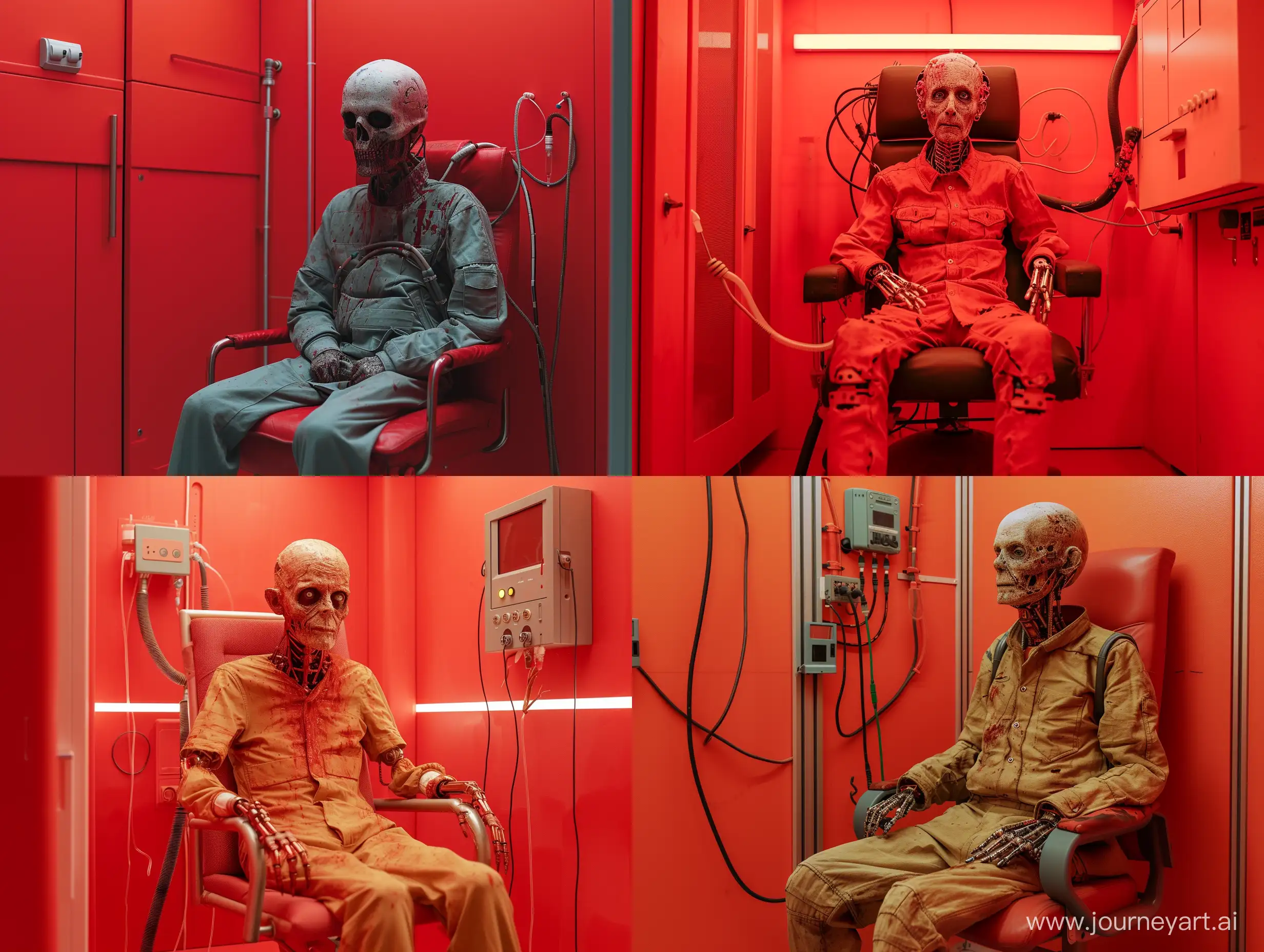 Creepy-Cyborg-in-Red-Room-with-Tubes-Horror-Documentary-Photography