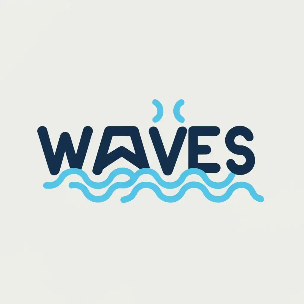 a logo design, with the text 'WAVES', main symbol:waves, Moderate, clear background black