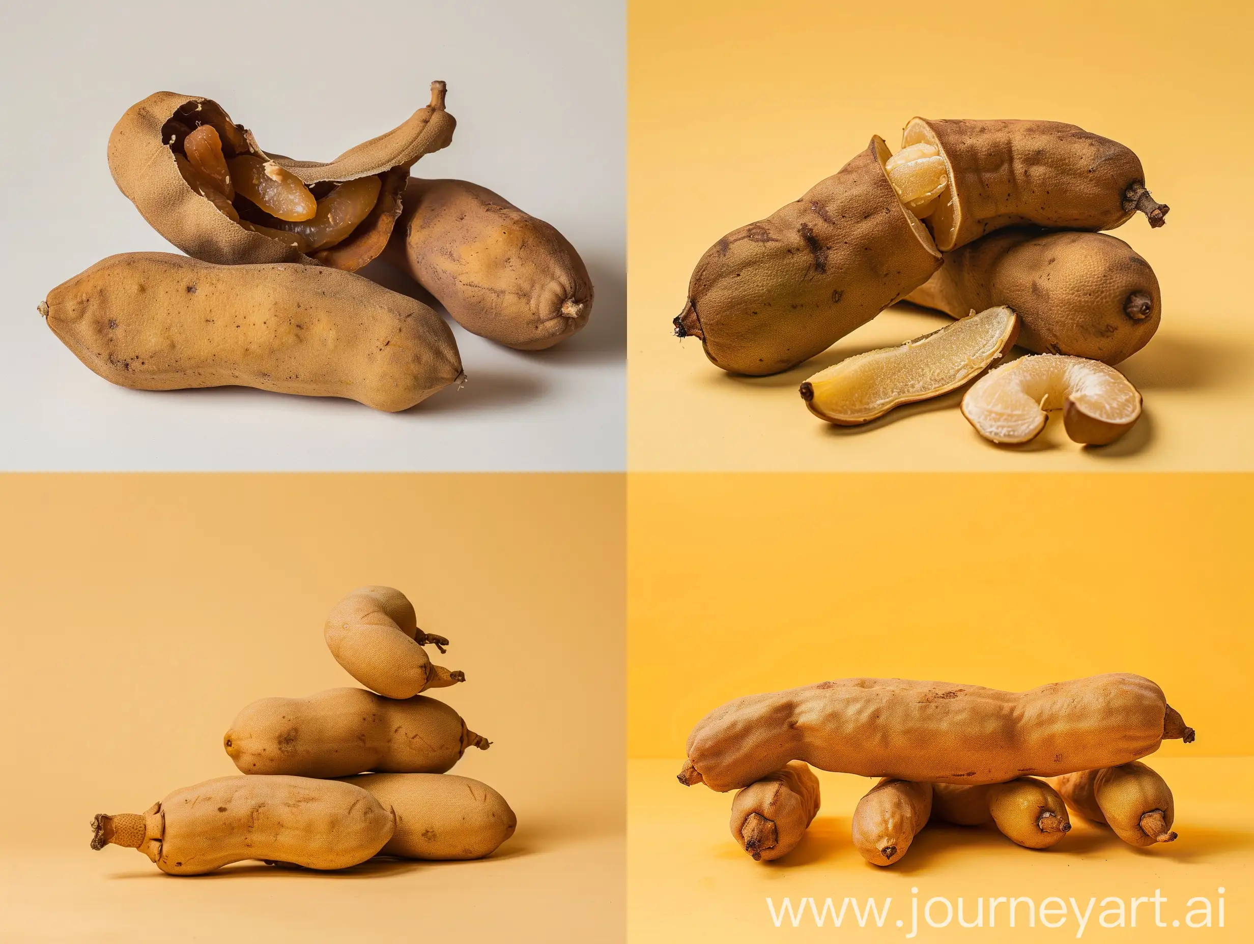 Studio photography with one color background of tamarind