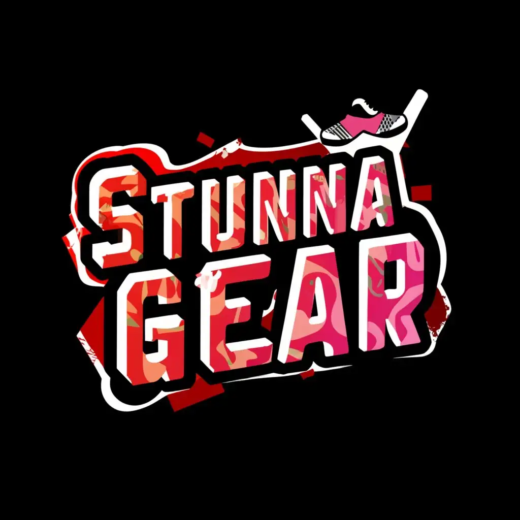 LOGO-Design-For-Stunna-Gear-Bold-Text-with-Striking-Clothing-Icon-on-Clean-Background