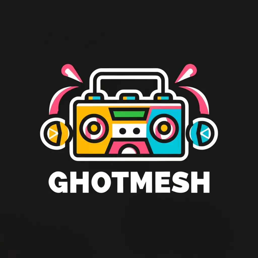 a logo design,with the text "Gh0stmesh", main symbol:oldschool hip-hop,Moderate,clear background