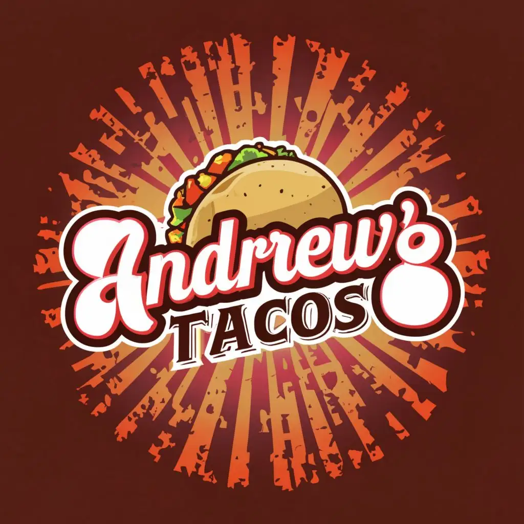 a logo design,with the text "Andrews tacos", main symbol:taco,Moderate,clear background