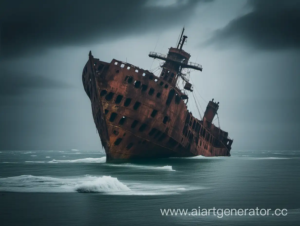 Desolate-Ship-Adrift-in-Open-Waters