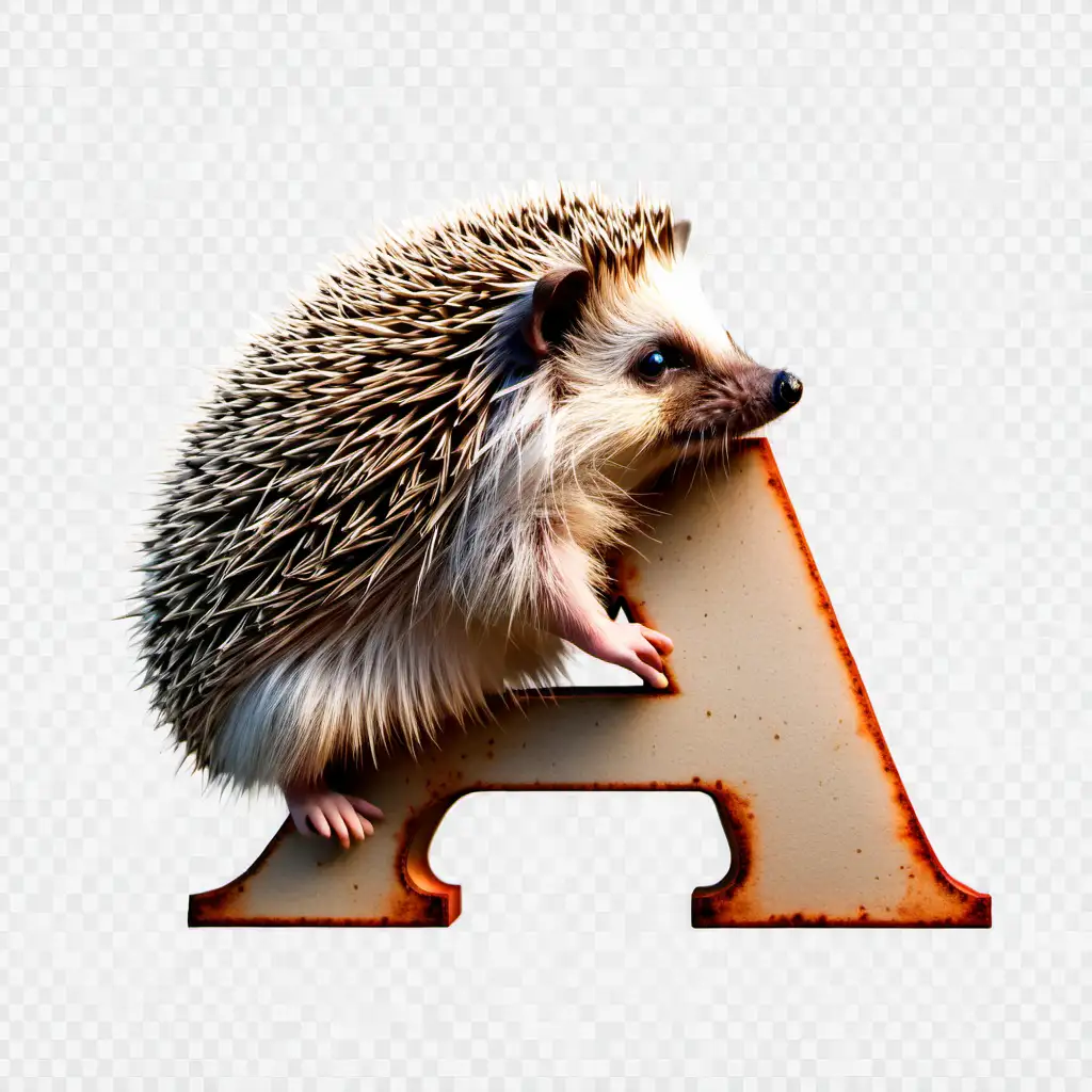 Cute Hedgehog Illustration on Transparent Background