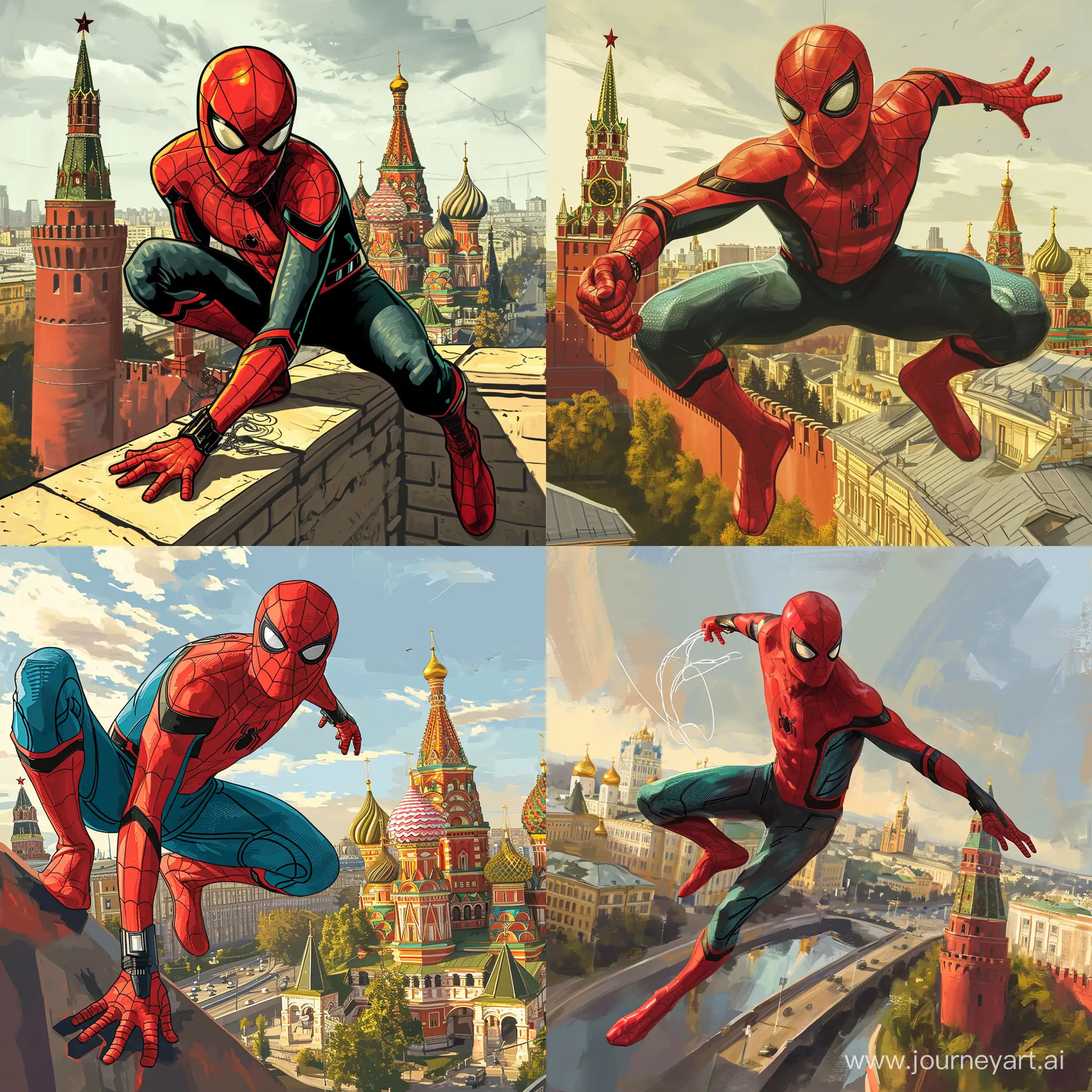 человек-паук в стиле русских народных сказок