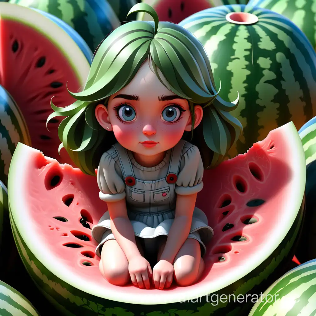 Girl-Sitting-in-a-Watermelon-Whimsical-Summer-Illustration