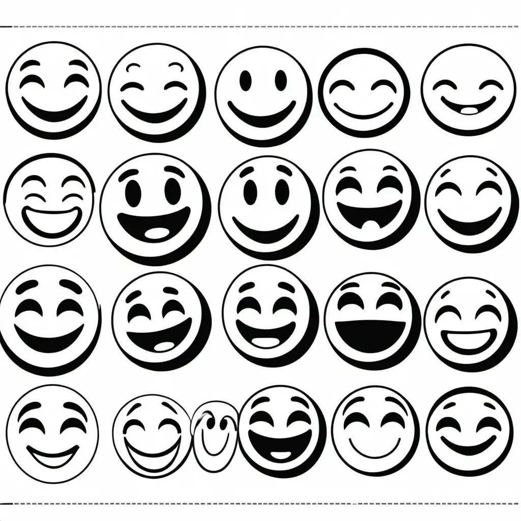 Joyful-Emoticons-with-Vibrant-Coloring-in-Monochrome