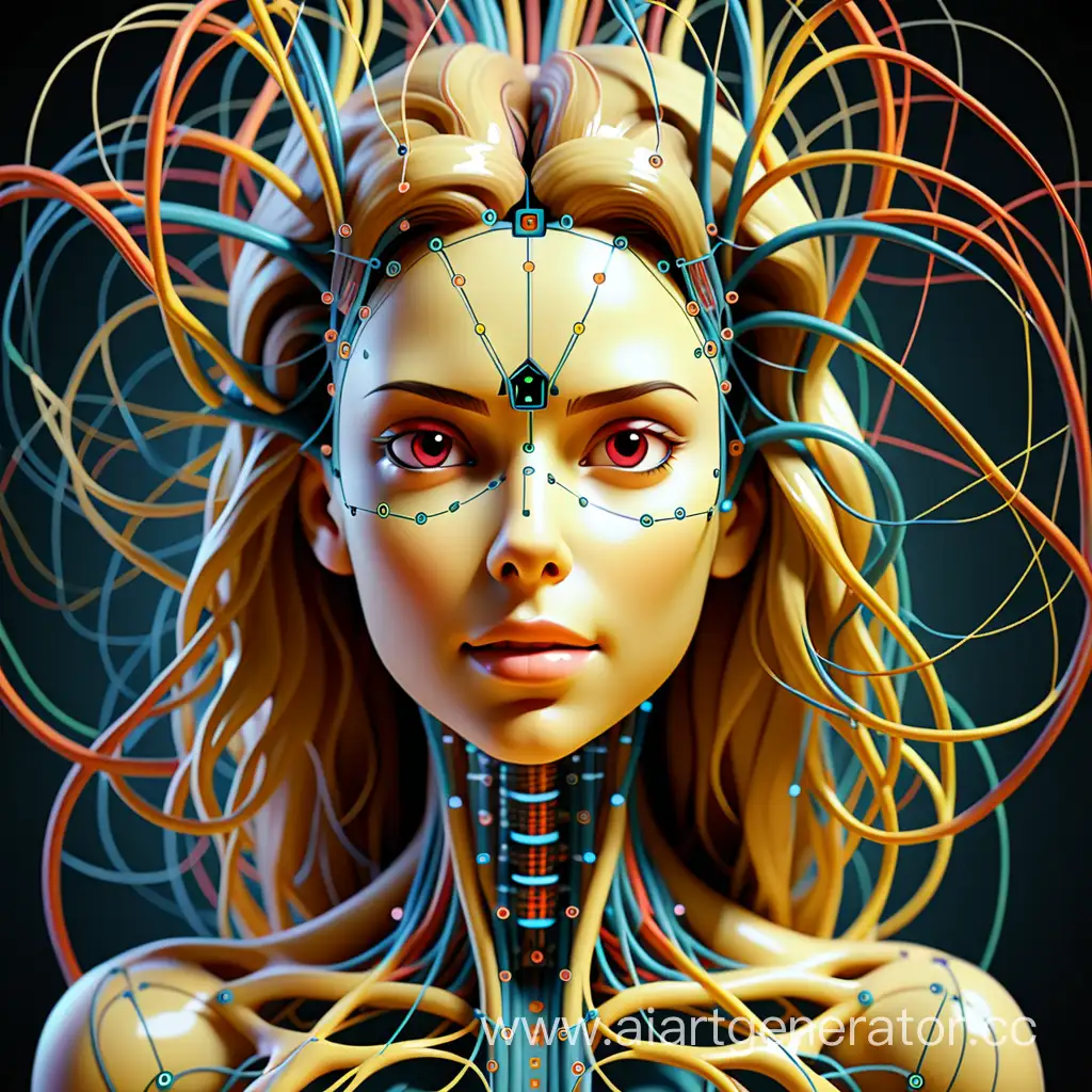 Woman-Interacting-with-Neural-Network-Technology
