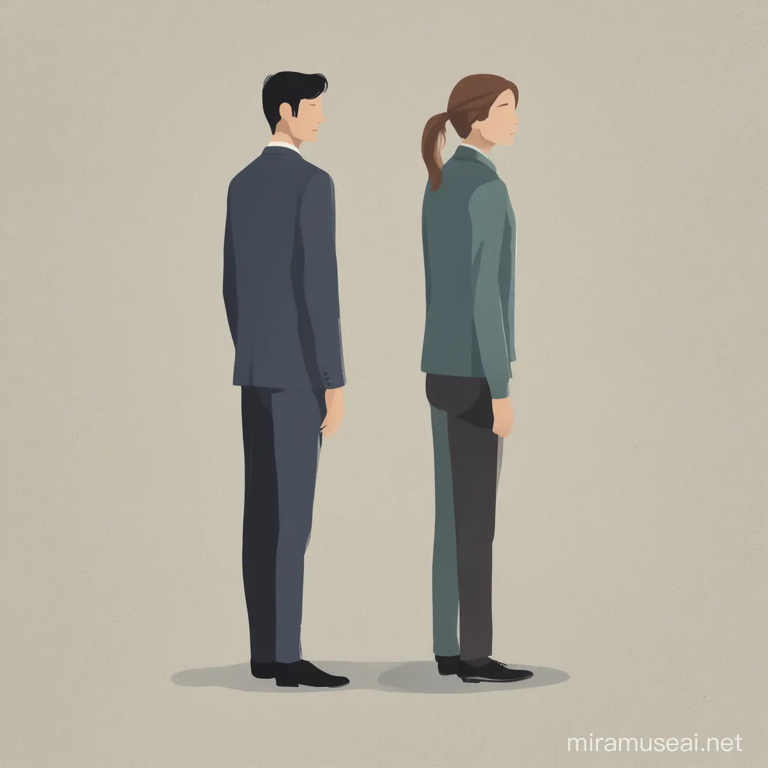 An illustration or image representing two people in close proximity, such as standing next to each other