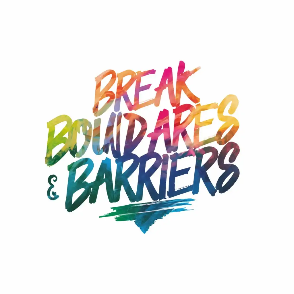 a logo design,with the text 'Boundaries & Barriers', main symbol:Handwritten Paintet 'Break Boundaries & Barriers',Moderate,be used in Events industry,clear background