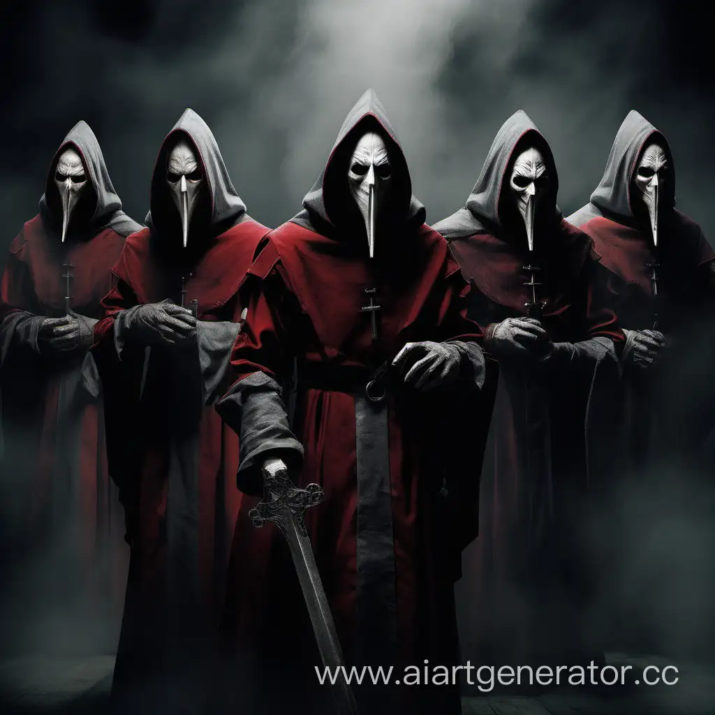 Eerie-Inquisition-Masks-in-Gray-and-Red