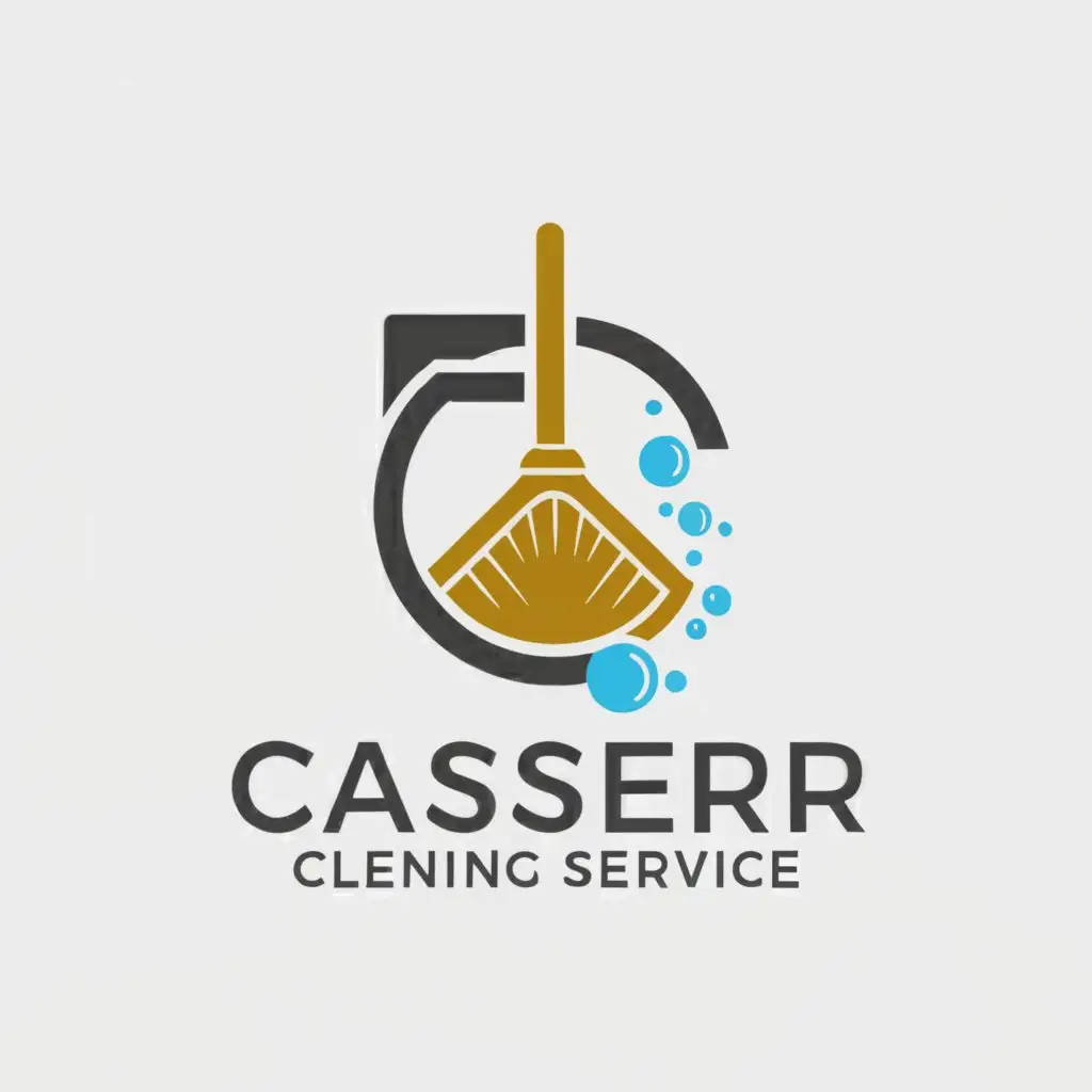 LOGO-Design-for-Caster-Cleaning-Service-Professional-C-Symbol-with-Cleaning-Tools-Theme