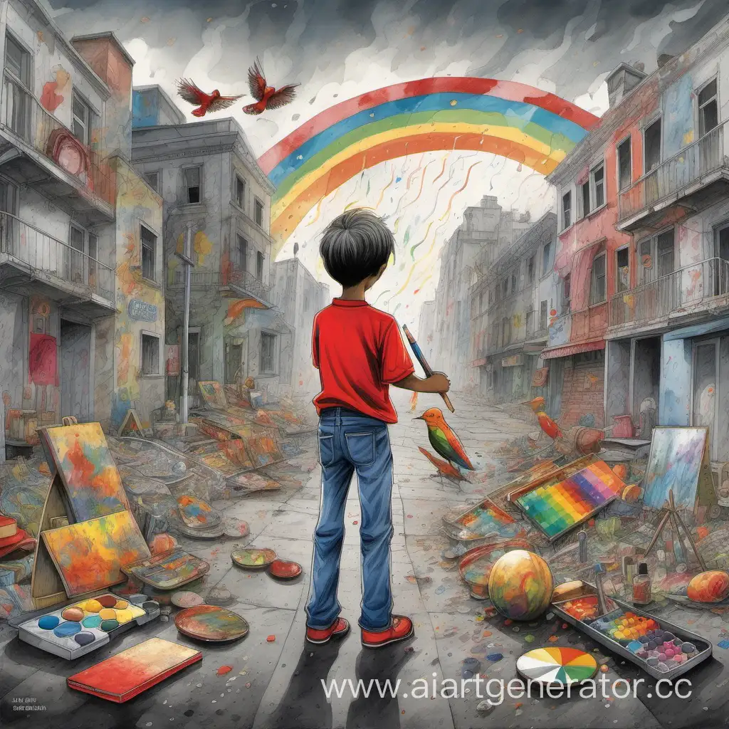 Young-Artist-Transforms-Gray-Reality-with-Rainbow-Palette