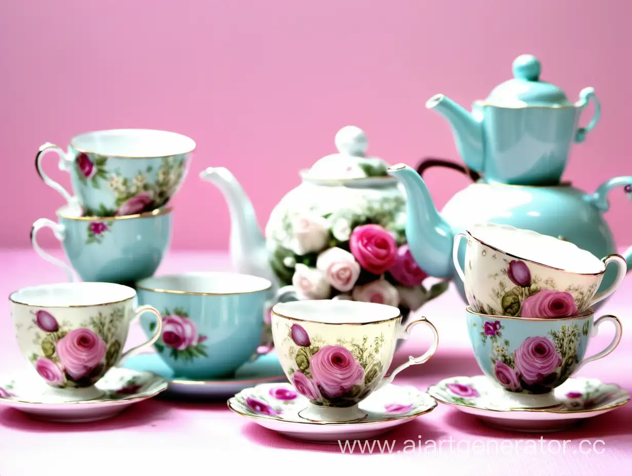 tea cups and teapot tea party