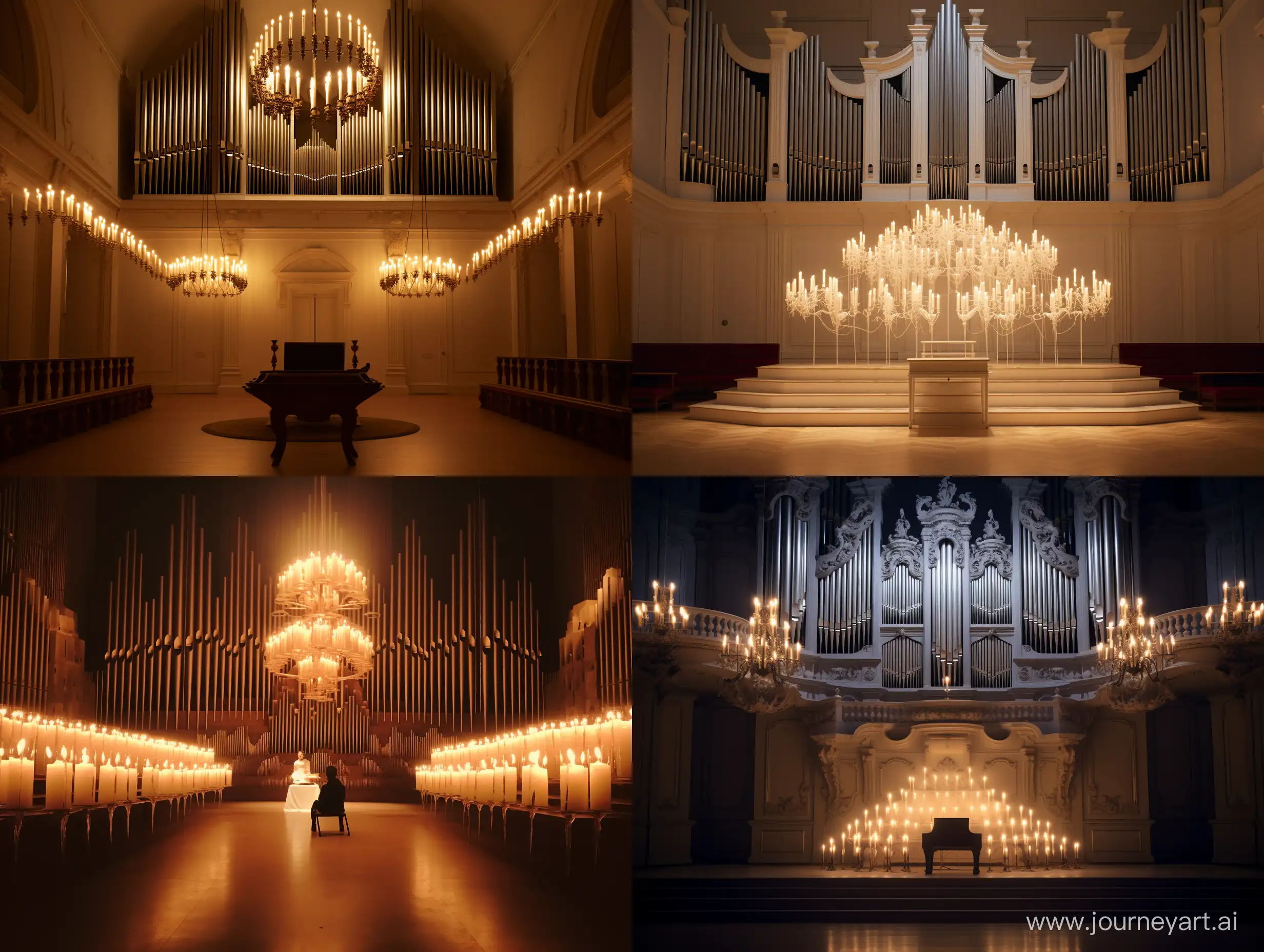Ethereal-Organ-Performance-in-White-Concert-Hall-by-Candlelight