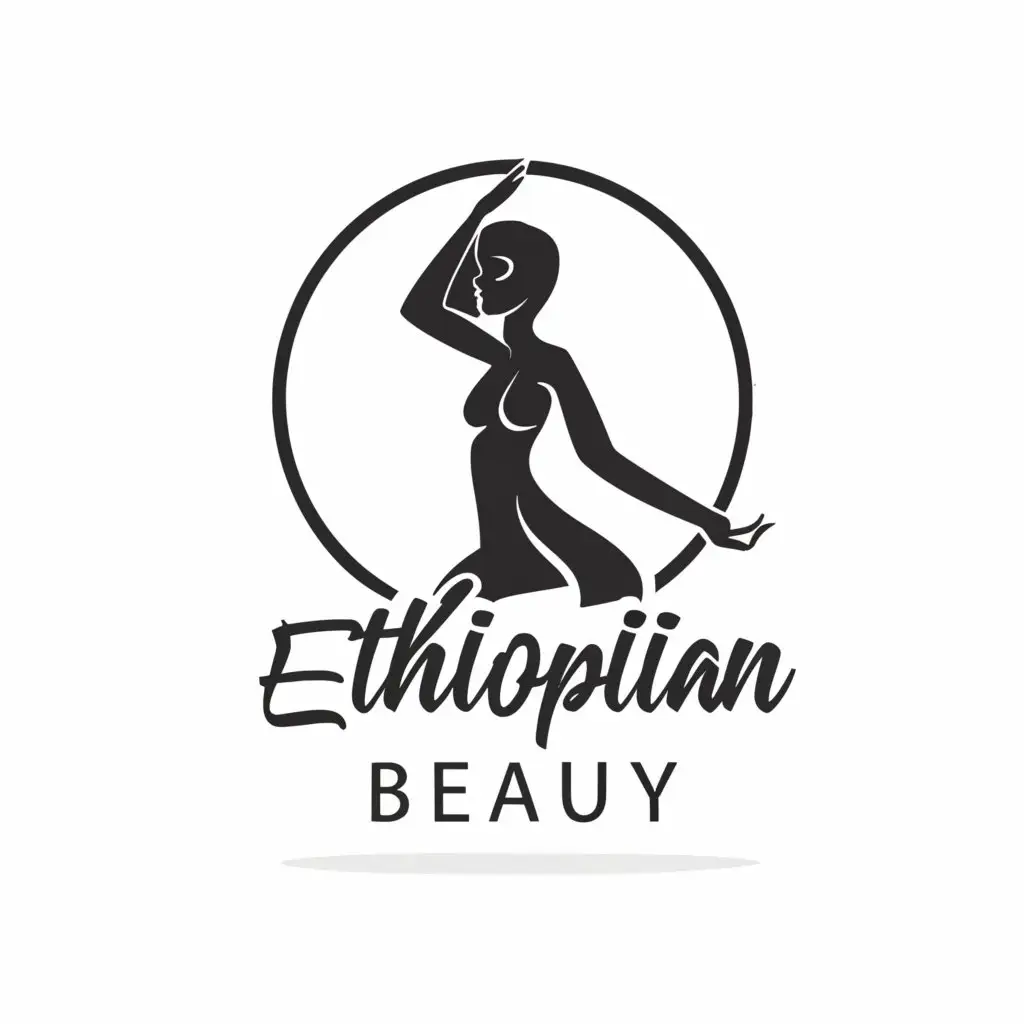 a logo design,with the text "Ethiopian Beauty", main symbol:Black and white womens body,Moderate,clear background