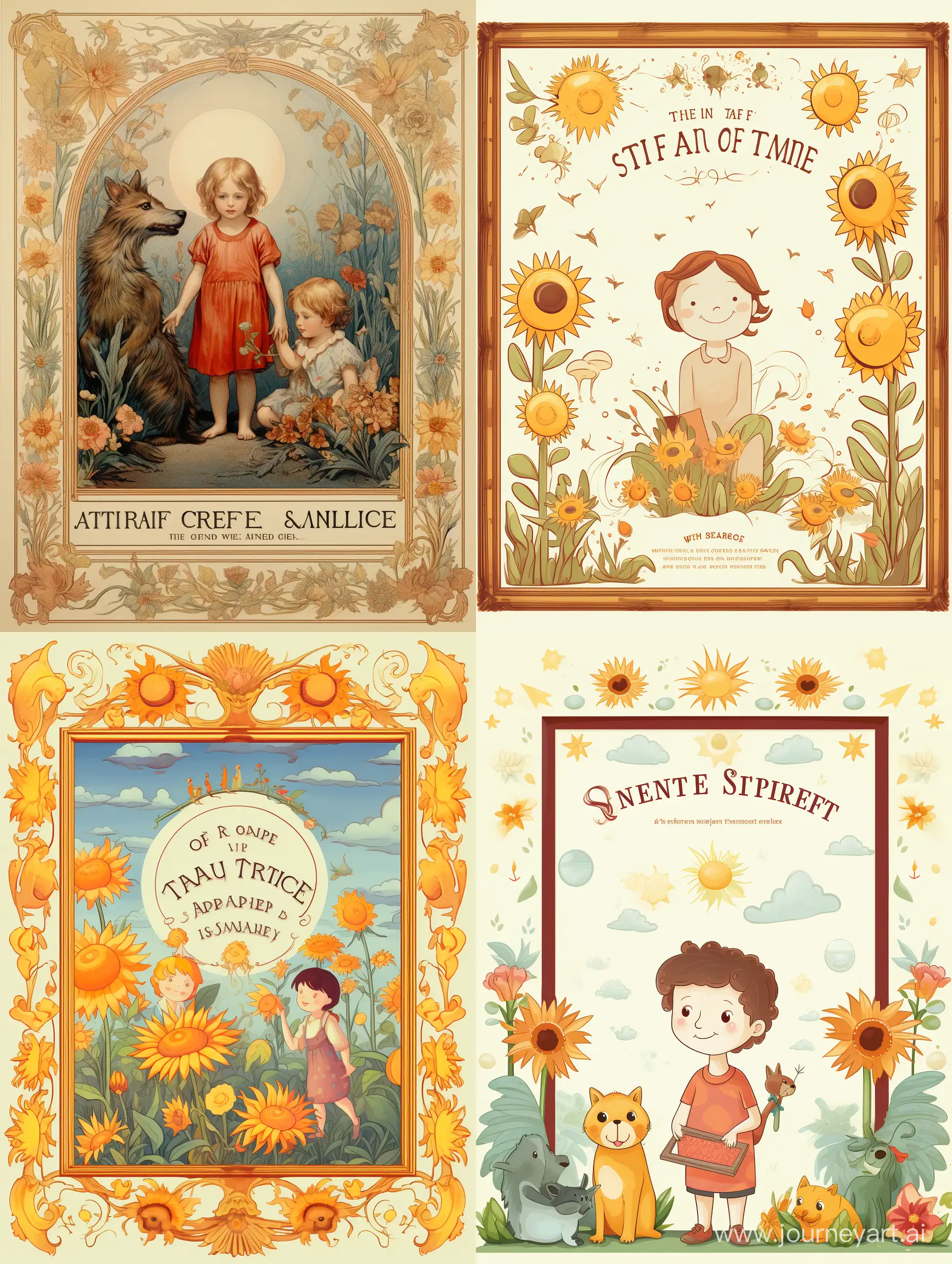Charming-Certificate-of-Appreciation-with-Children-Sun-Animals-and-Flowers