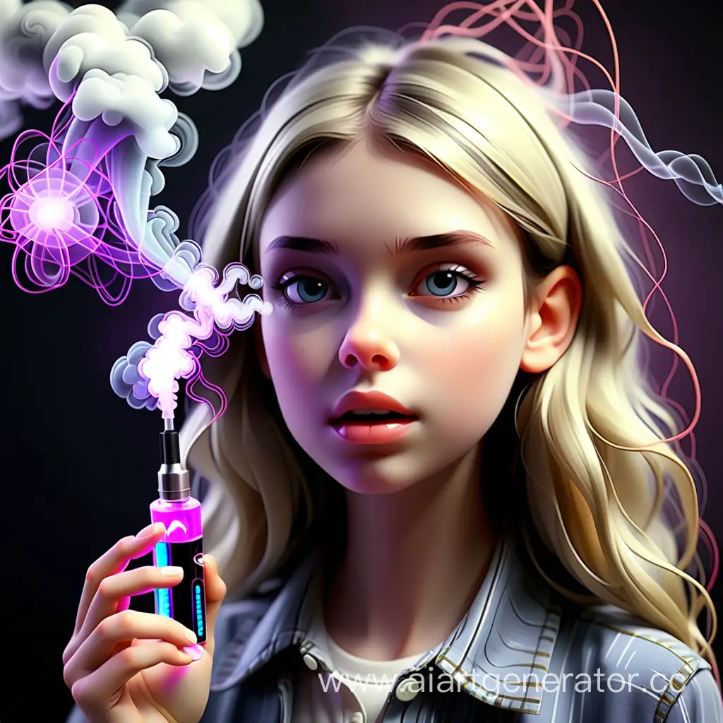 Young-Woman-Engaging-with-Technology-Neural-Network-Vaping