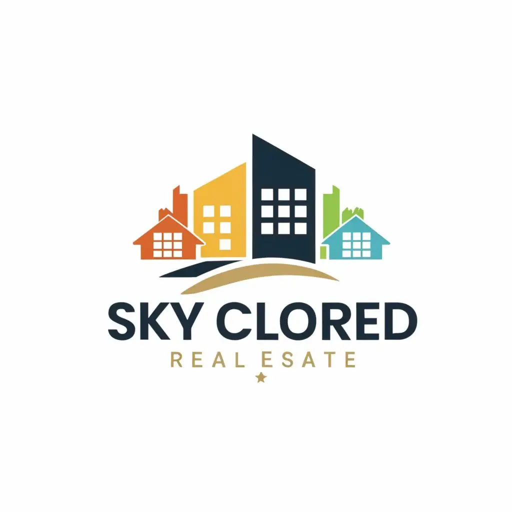 logo, real estate, with the text "Sky Colored", typography, be used in Real Estate industry