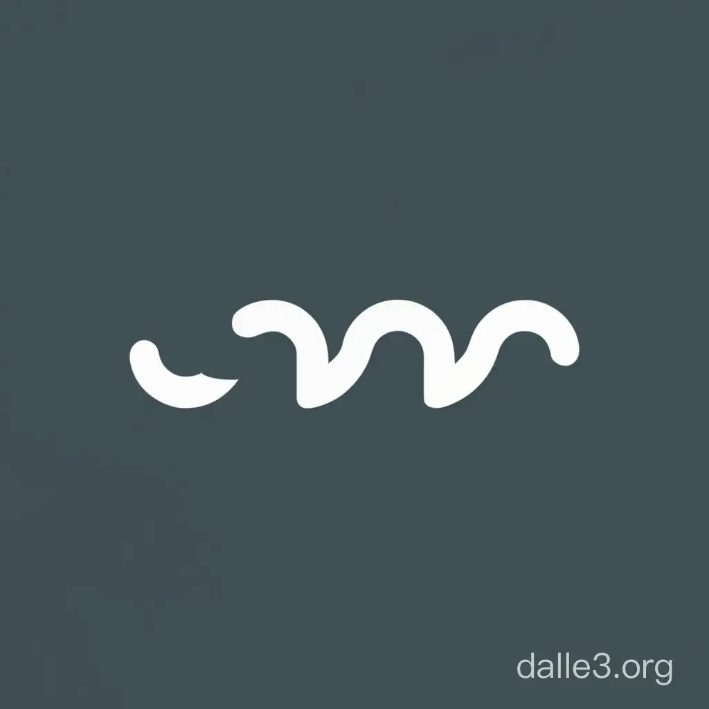 Create a logo with a black background and a white wave.