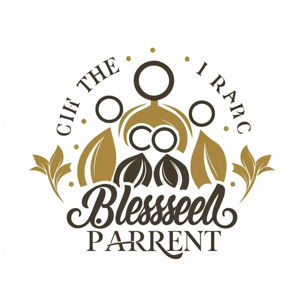logo, Family, with the text "The Blessed Parent", typography, be used in Religious industry