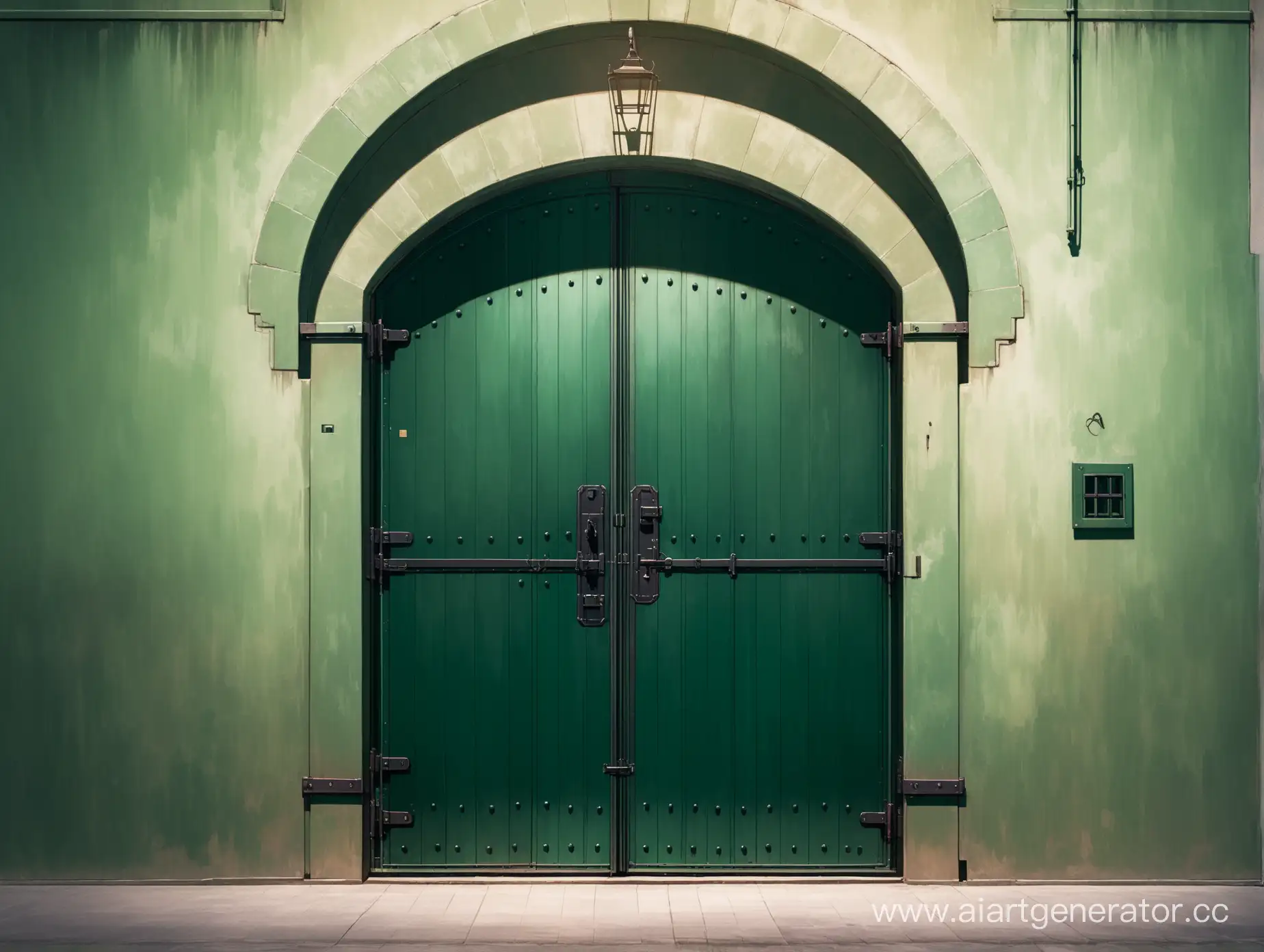 Mysterious-Dark-Green-Iron-Door