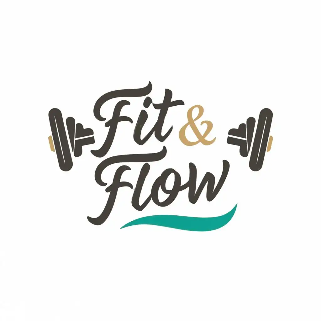 logo, fit & flow, with the text "fit & flow", typography, be used in Sports Fitness industry