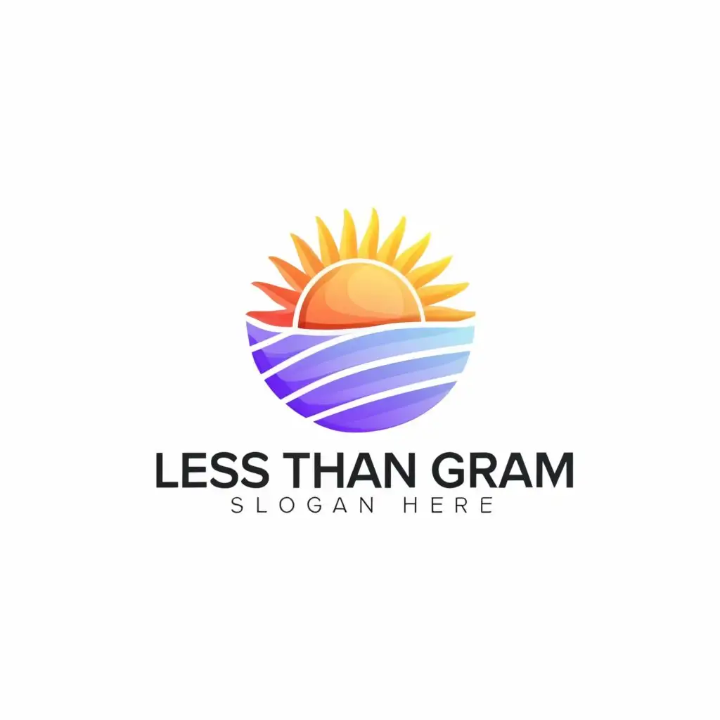 a logo design,with the text "Less than a gram", main symbol:gradient sun,Moderate,be used in Entertainment industry,clear background