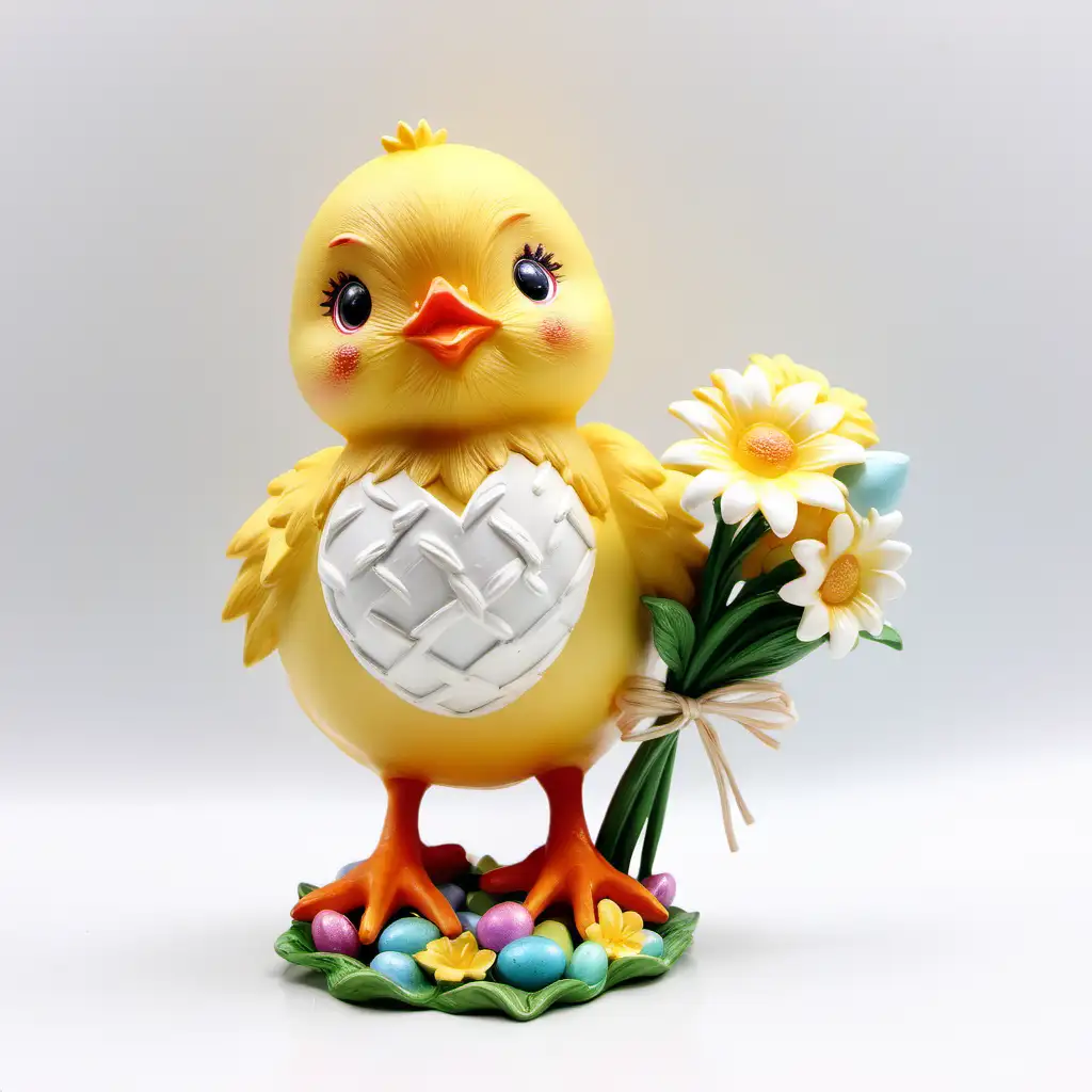 Adorable Easter Chick with Flowers European and American Style