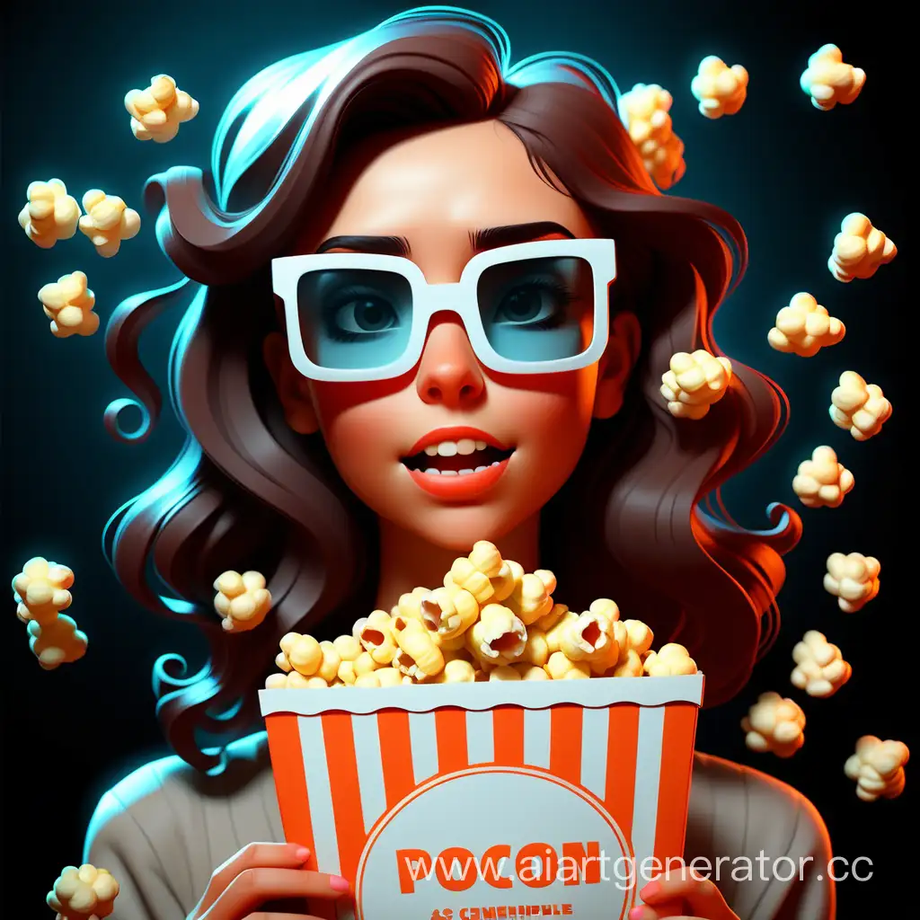 Charming-Movie-Enthusiast-Enjoying-Popcorn-and-3D-Glasses
