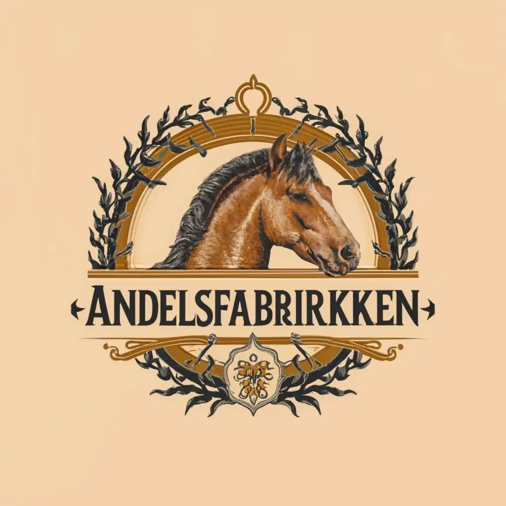 logo, horse, with the text 'AndelsFabriken', typography, be used in Events industry
