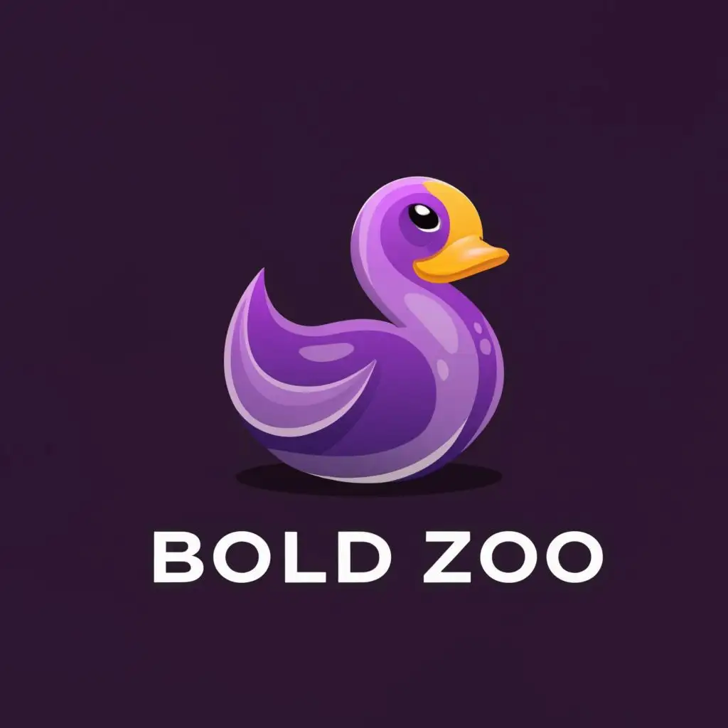 a logo design,with the text "Bold Zoo", main symbol:Dark Purple Rubber Duck with transparent background,Moderate,be used in Technology industry,clear background
