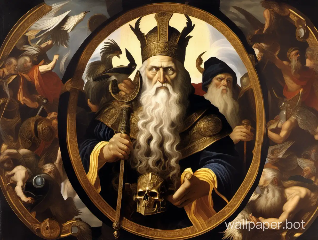 old Baroque painting about Odin
