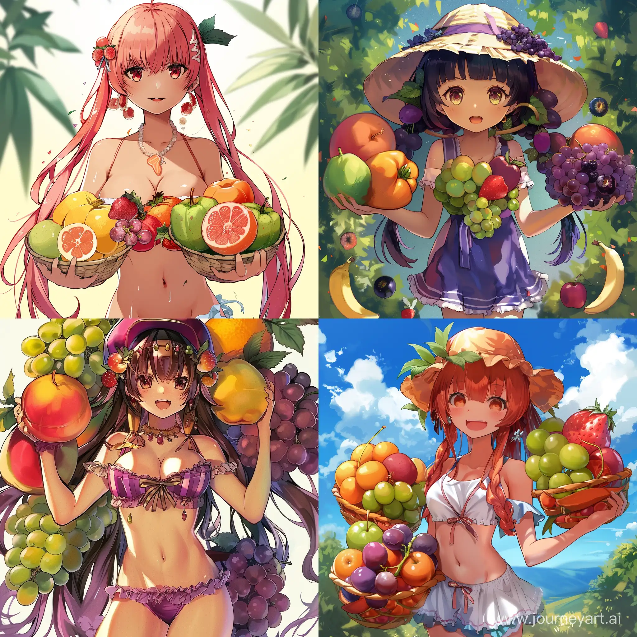 Colorful-Hatuni-Posing-with-Oversized-Fruits
