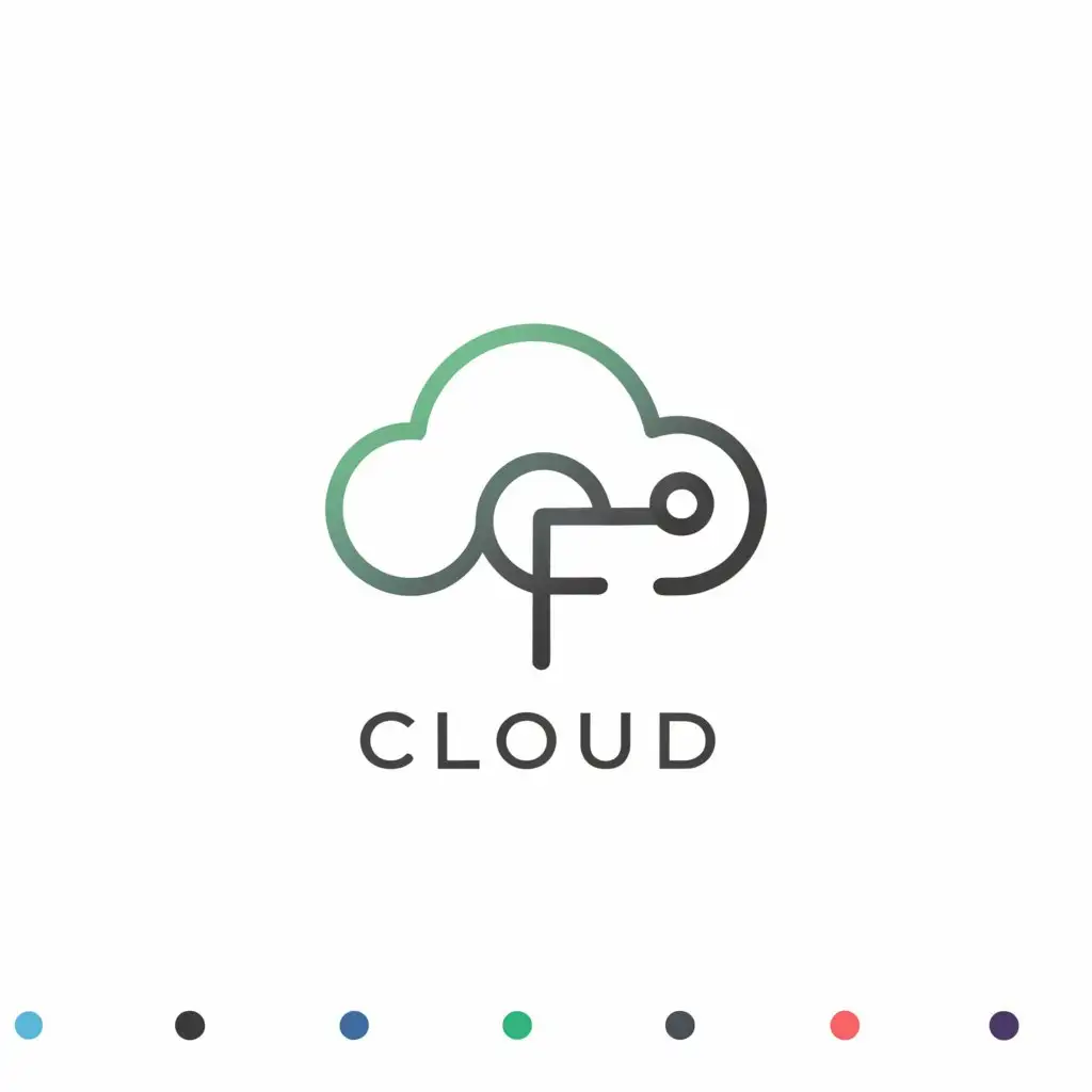 a logo design,with the text "Cloud", main symbol:lines, small circles,Минималистичный,be used in Интернет industry,clear background