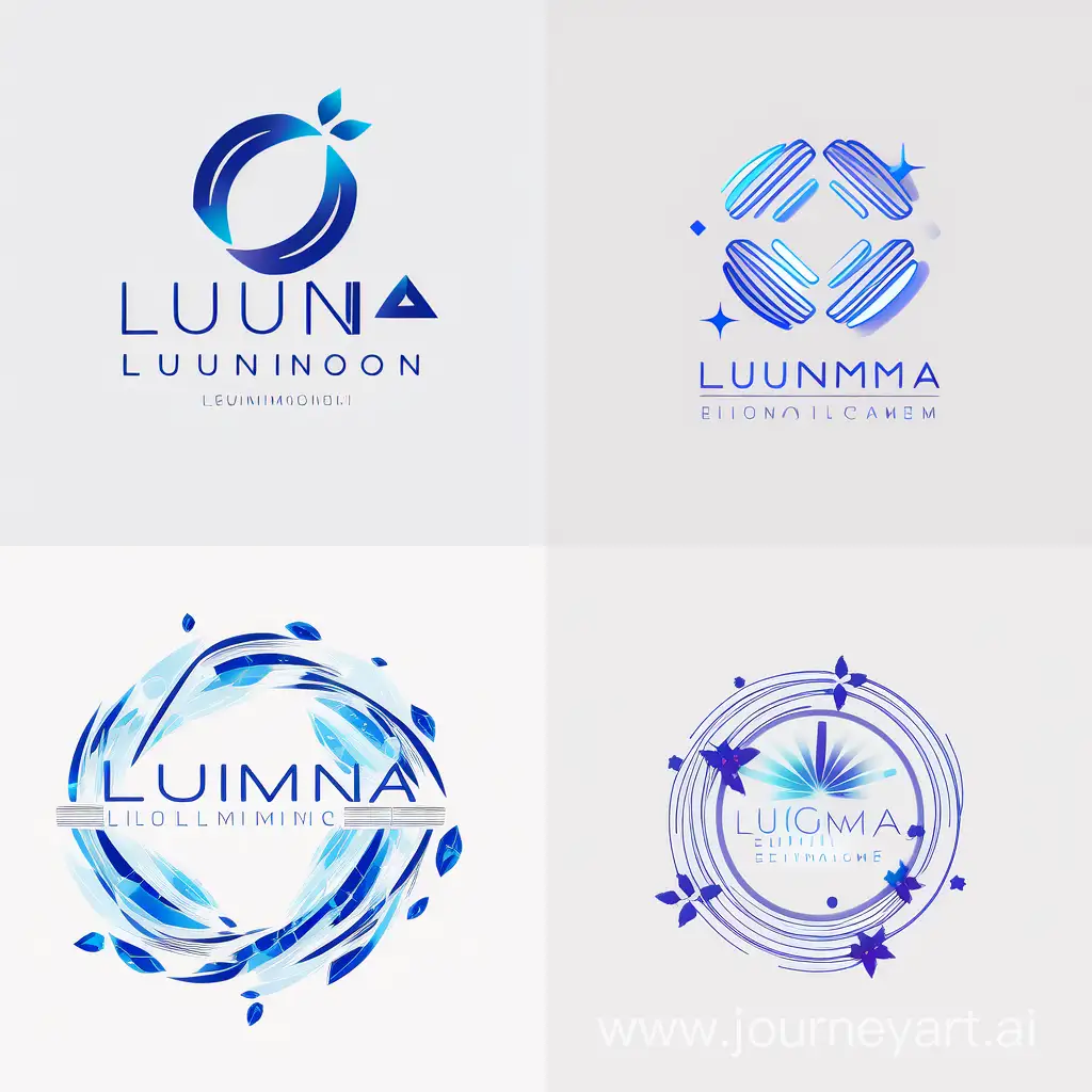 LUMINA-Cosmetics-Logo-Design-in-Blue-on-White-Background