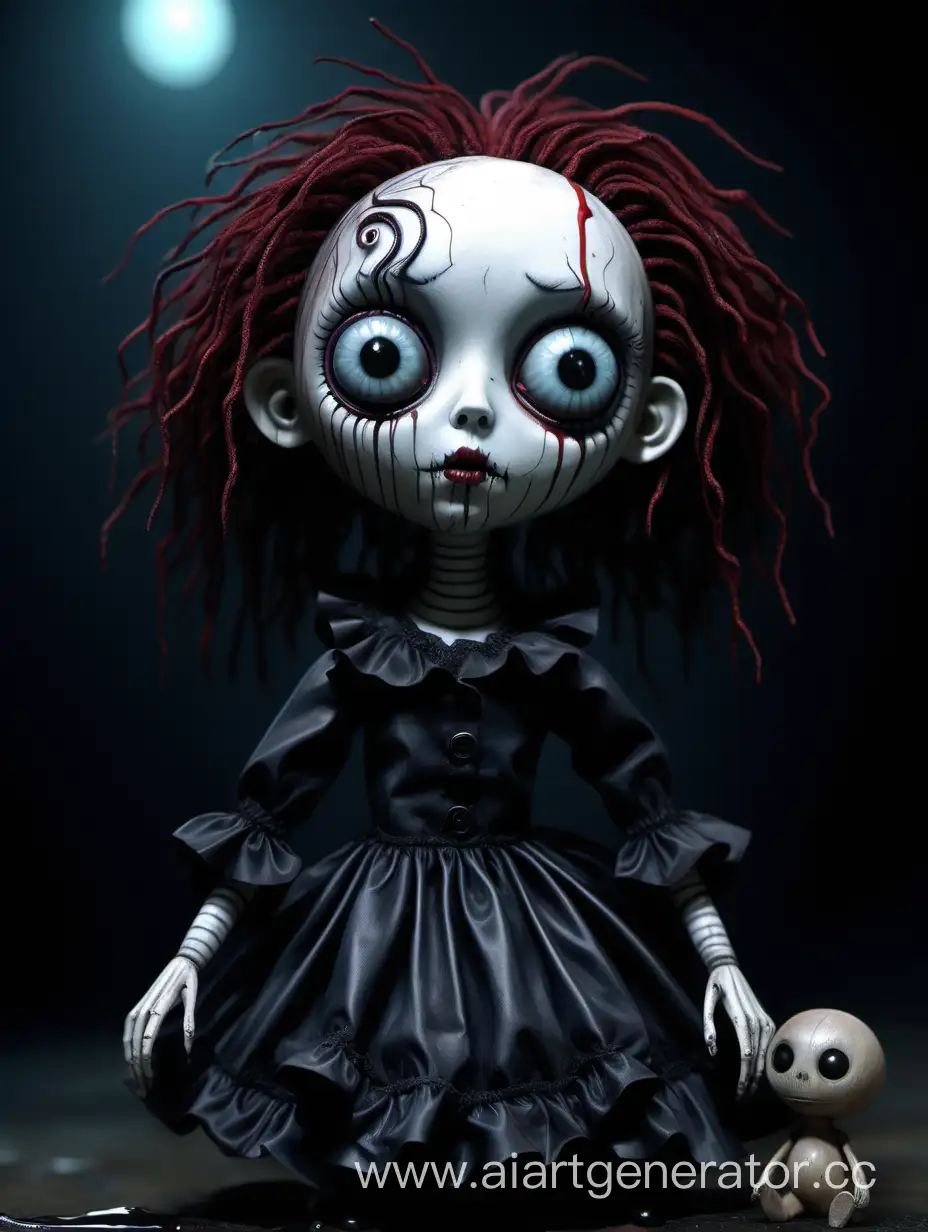 Tim-Burton-Style-Scary-Doll-and-Soft-Toy-Highly-Detailed-2D-Rendering