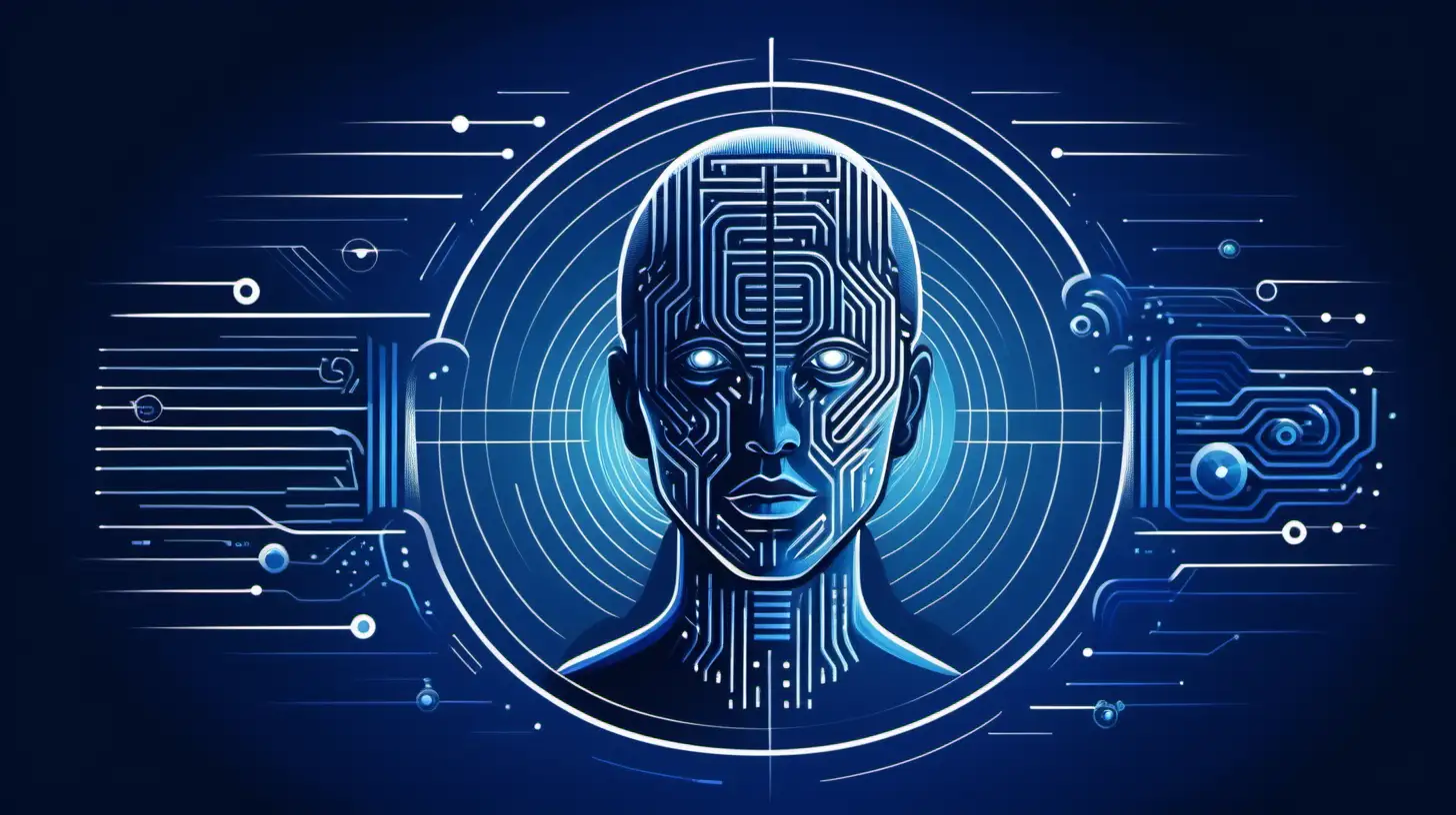 Futuristic Business Potential Navy Blue Generative AI Art